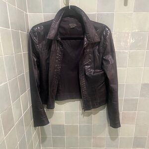 M0851 / Pre-owned Black leather jacket / Size S